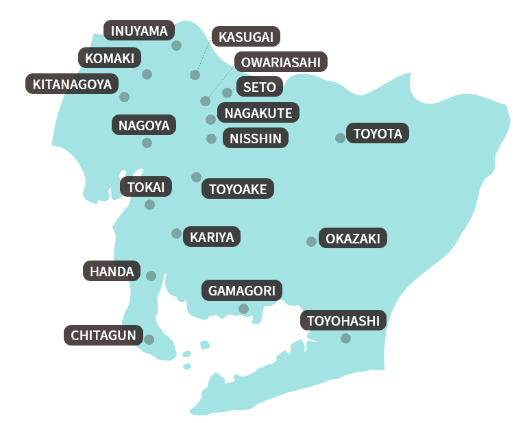 Map of Aichi Prefecture